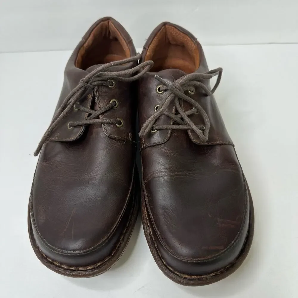 Born Mens size 9 Nigel 3-Eye Leather Brown Lace Up Oxfords Shoes H65606 Comfort